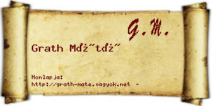 Grath Máté névjegykártya